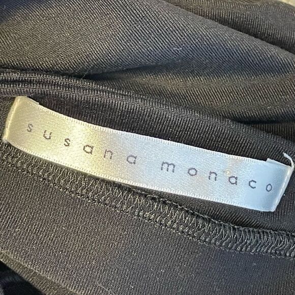 Susana Monaco ruffle top long sleeves black L - Picture 5 of 6